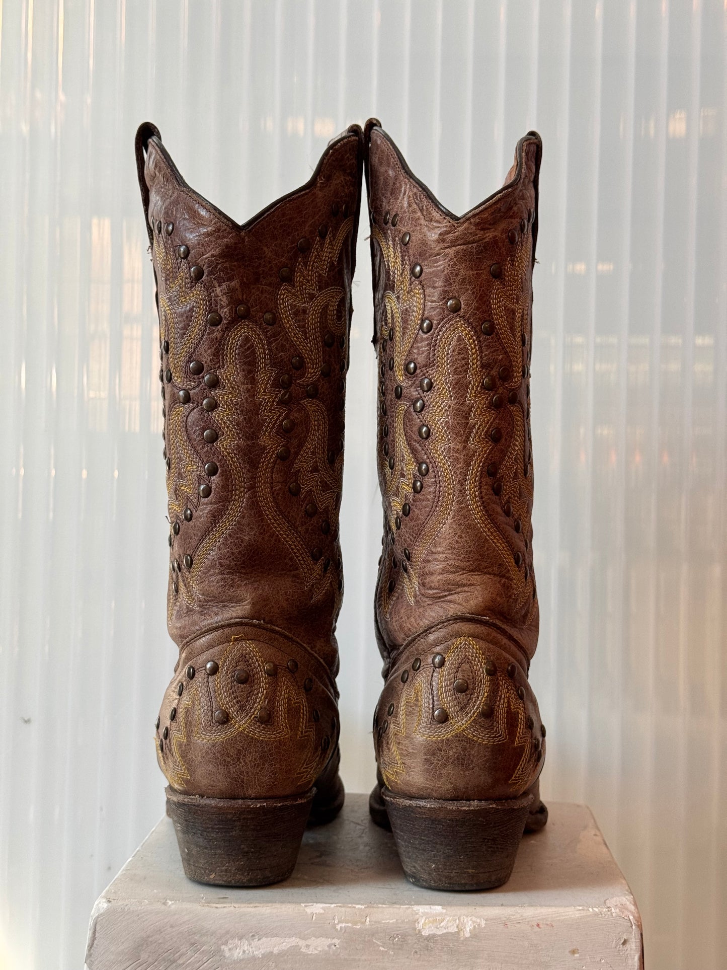 Gypsy Girl Studded Brown Western Boots