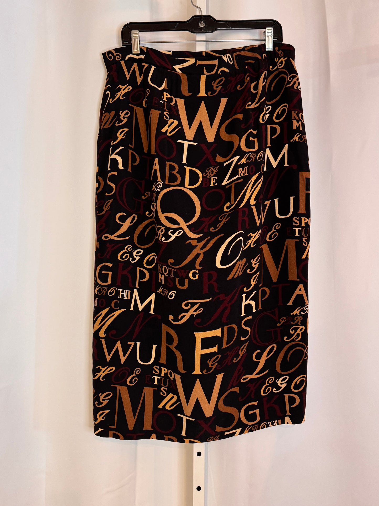 1990s Black & Brown Typeface Skirt