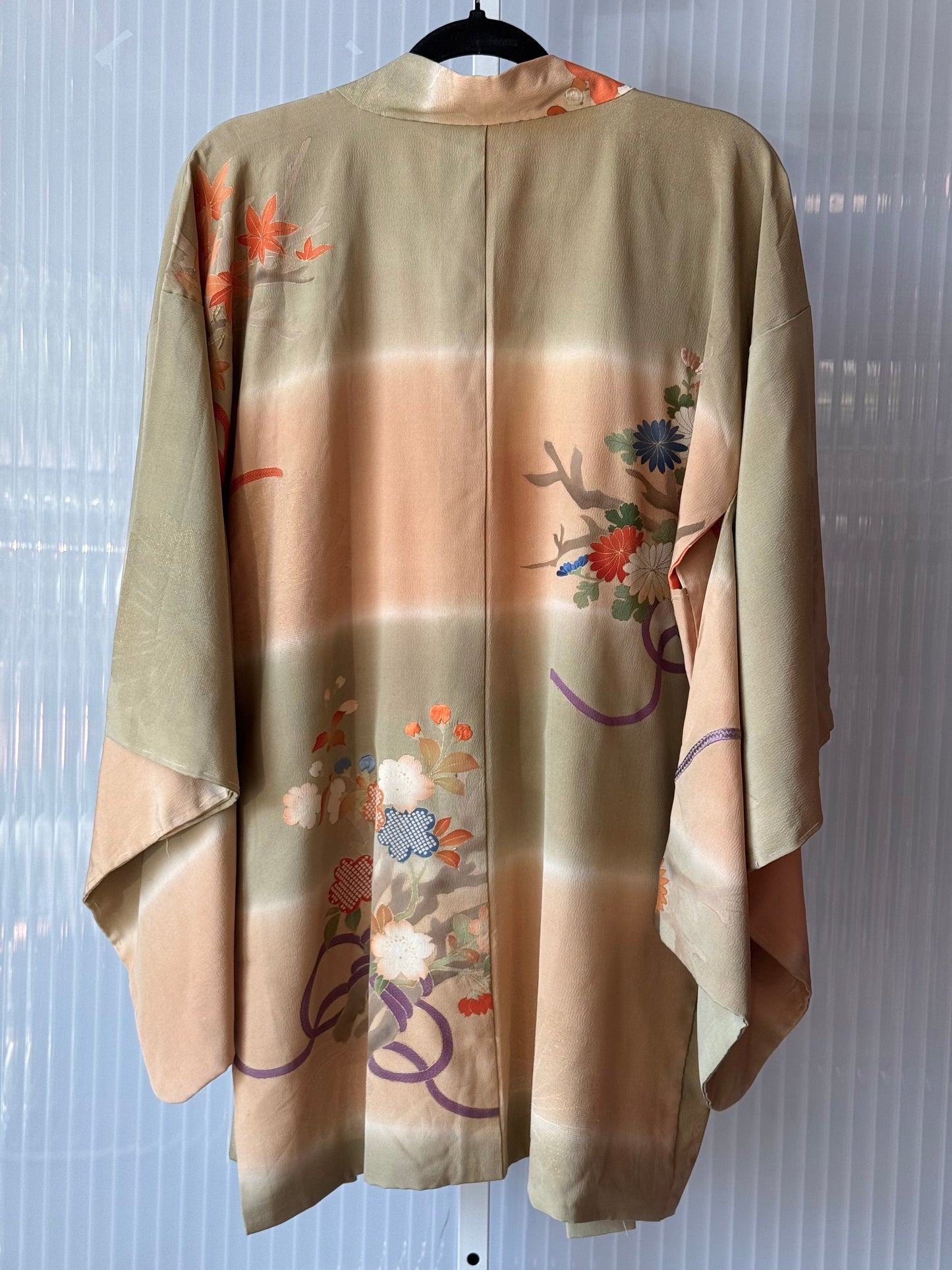 Sage & Pink Haori w/ Bright Orange Accents