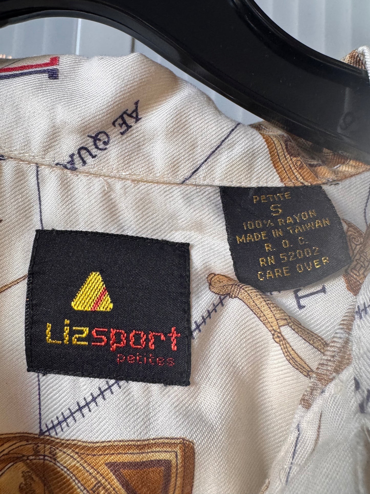 1990s Compass Print Button-up Blouse