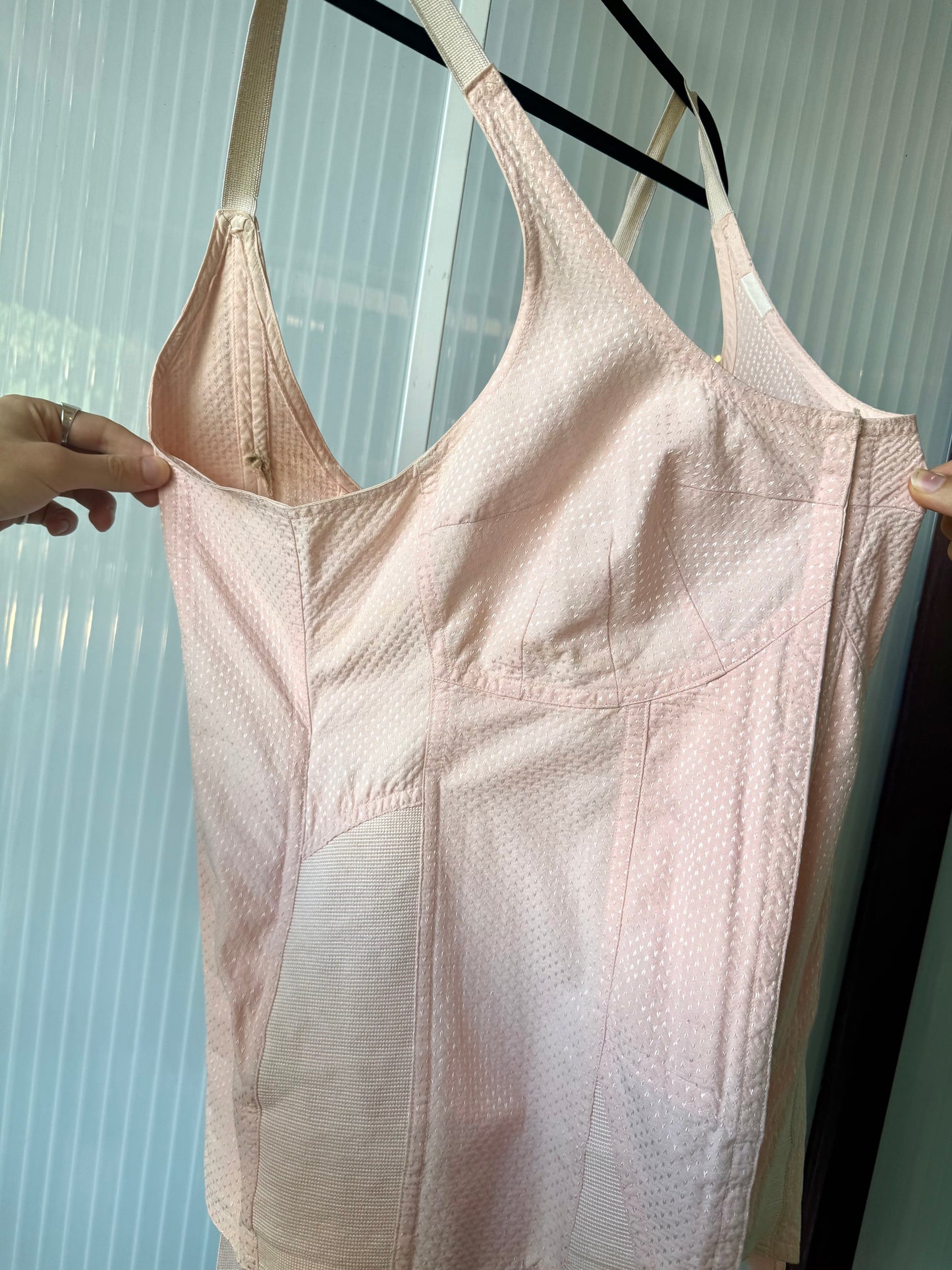 1940s Pink Corset Shapewear w/ Garter Straps