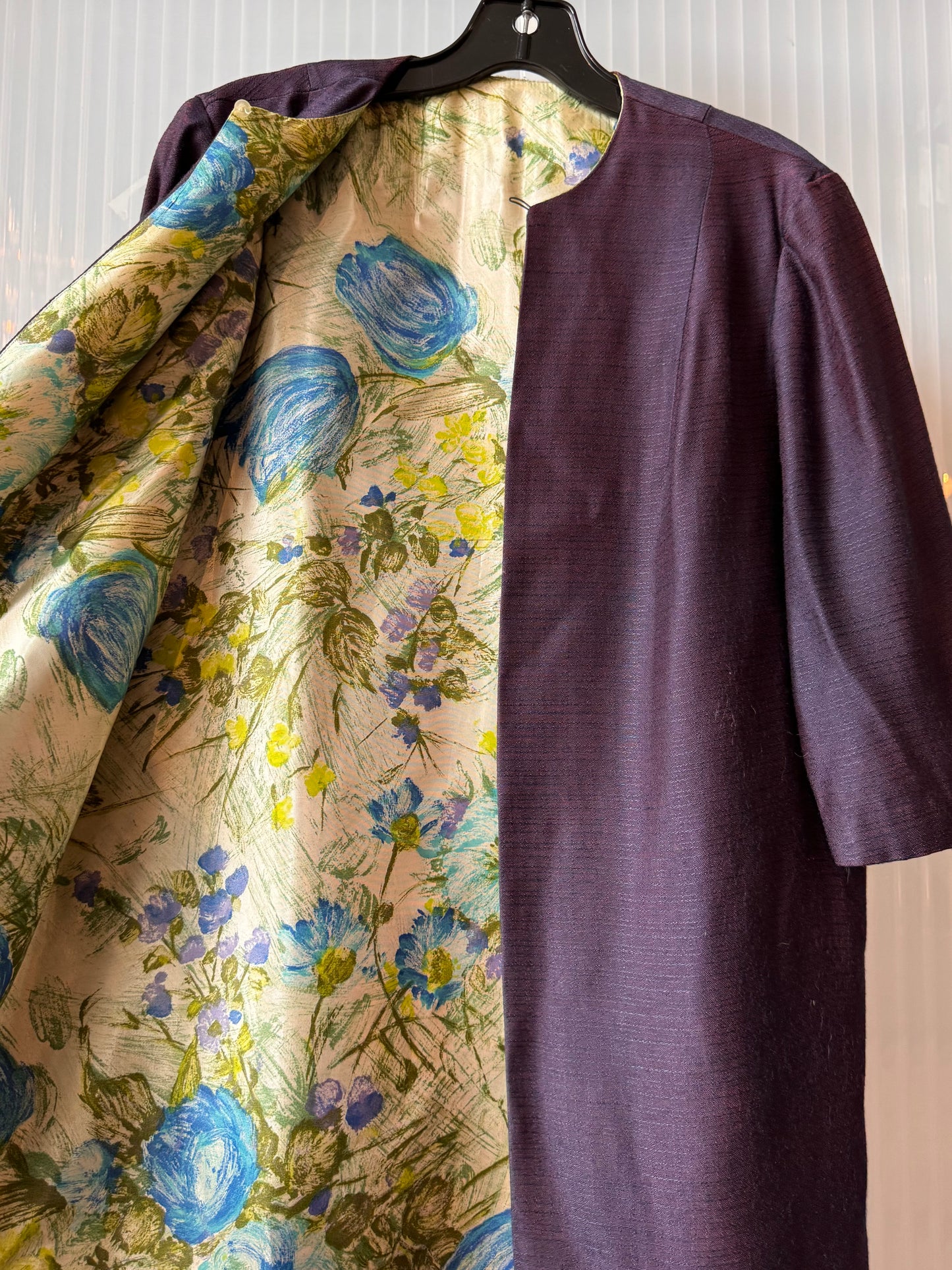 1940s? Green & Blue Floral Dress & Jacket Set