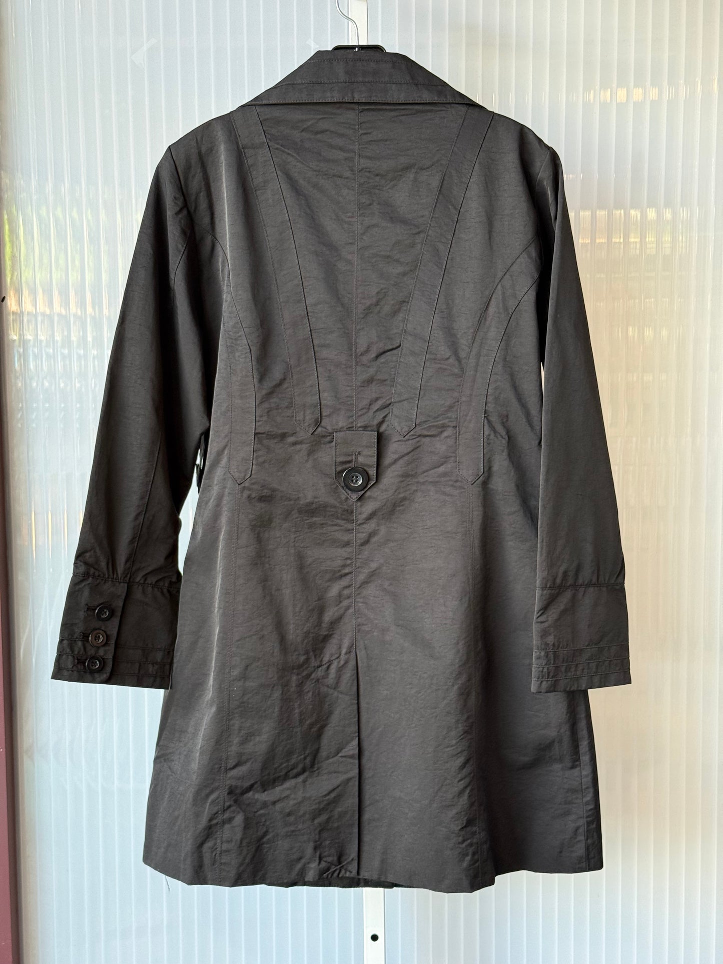 1990s Black Cropped Trench Coat