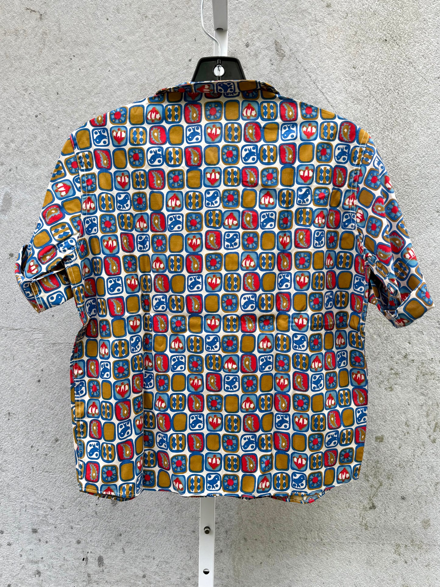 1960s Printed Short-Sleeve Collared Shirt
