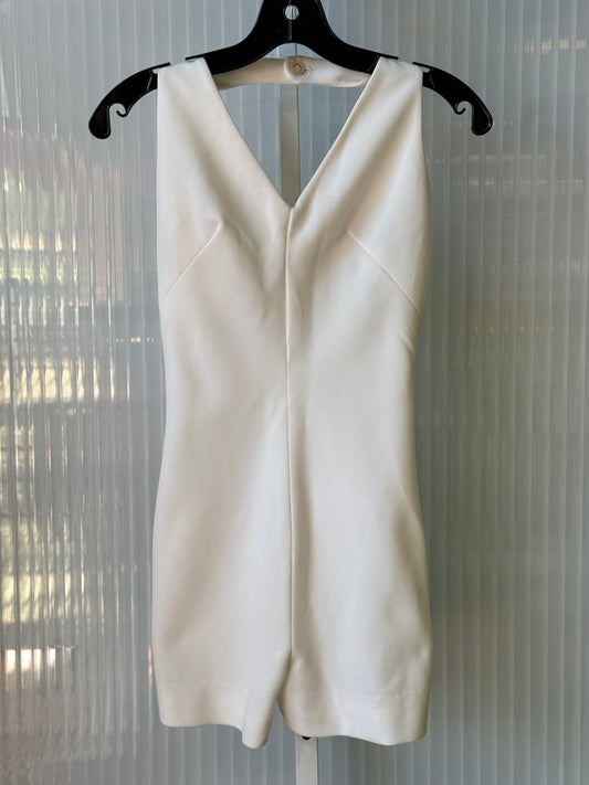 1960s White Open-Back Mod Romper