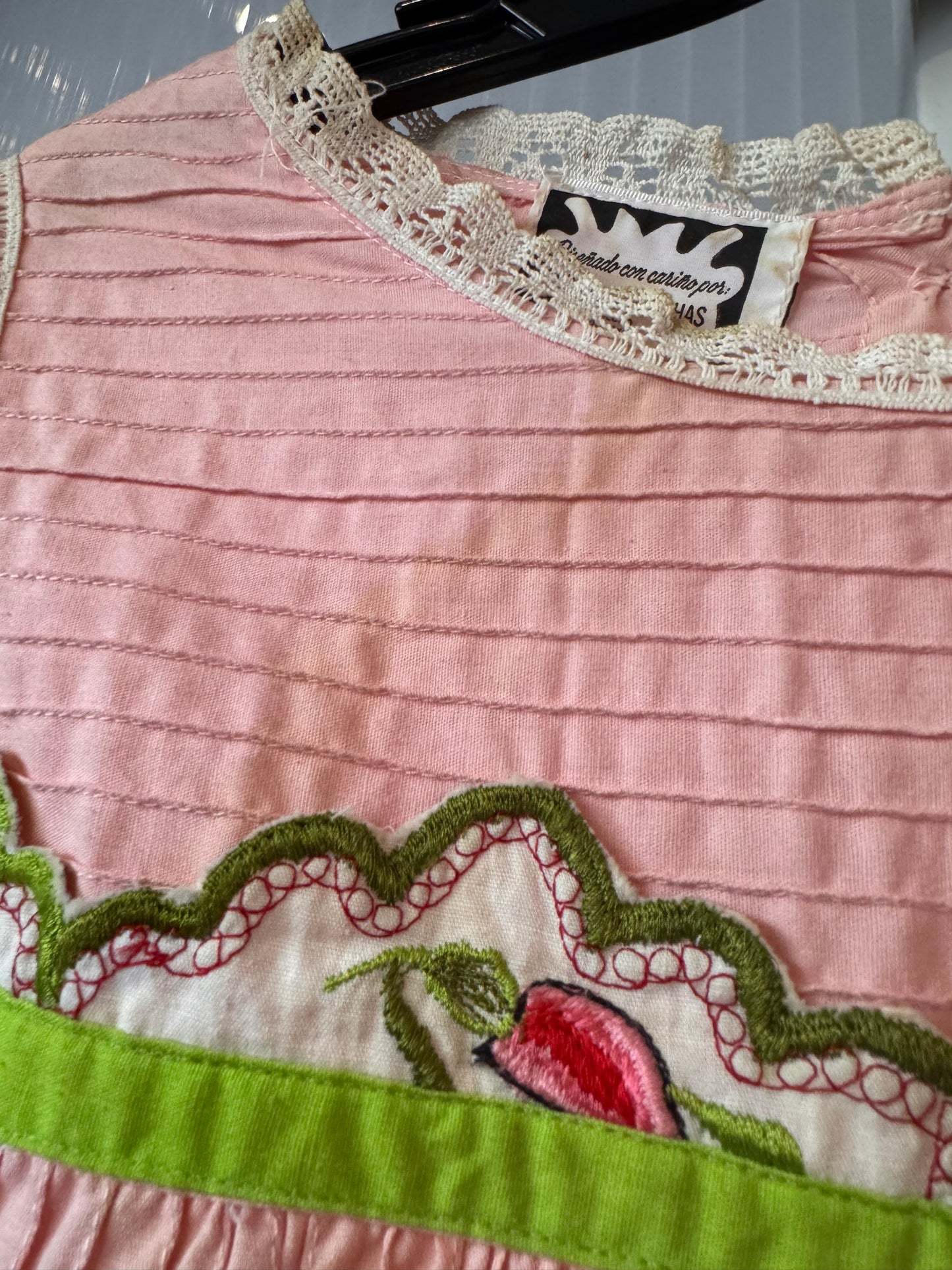 1970s Georgia Charuhas Pink Floral Top & Skirt Set