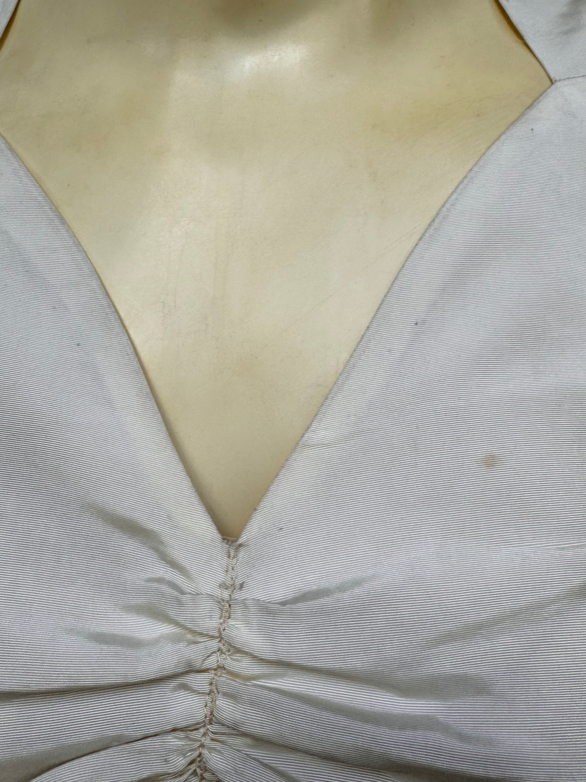 1940s Cream Bodice-Ruching Wedding Dress