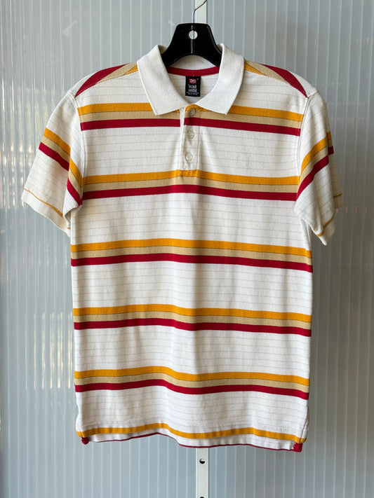 Y2K ecko White Red & Yellow Striped Collared Shirt