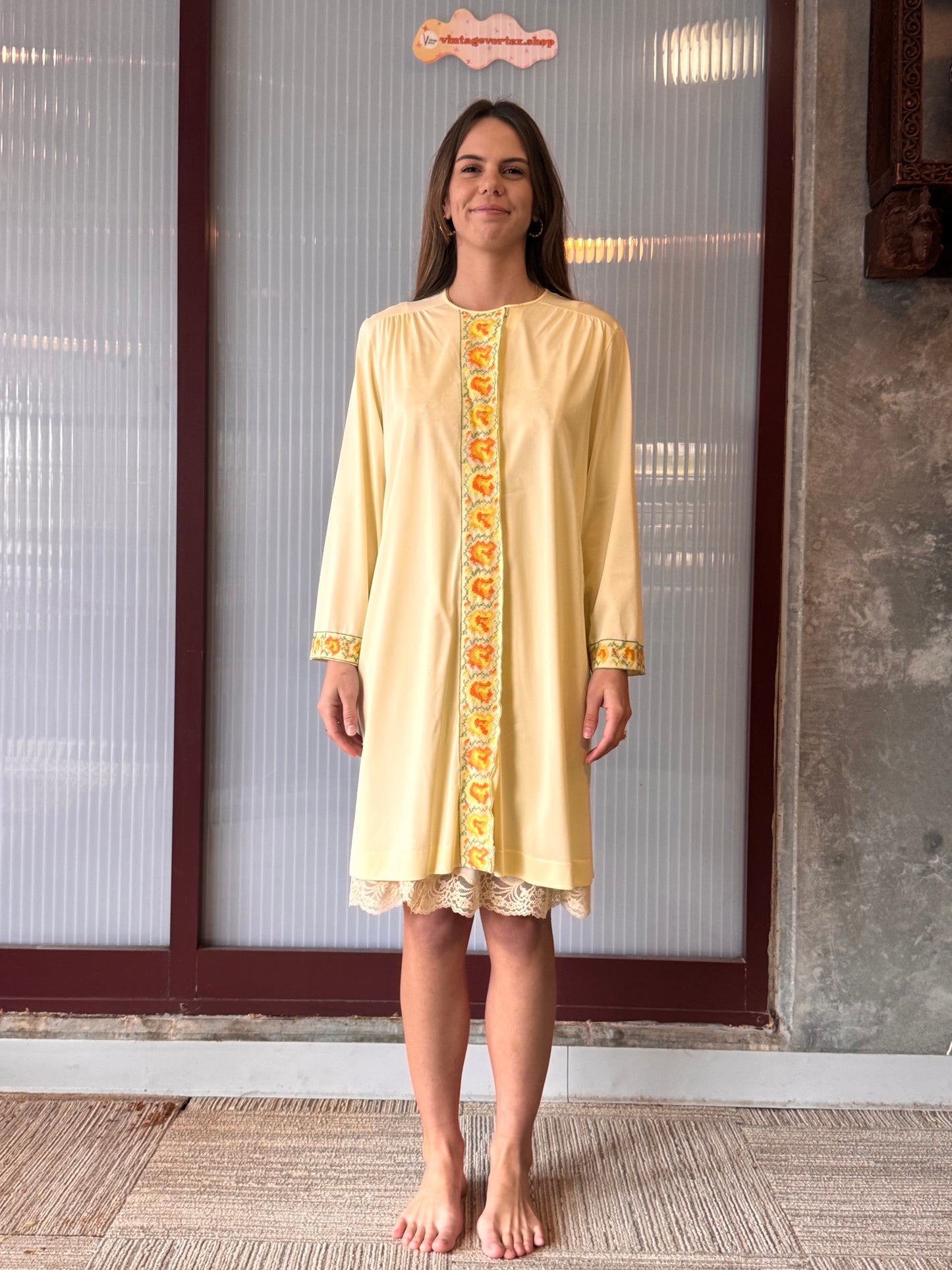 1960s Gossard Artemis Yellow Nightgown