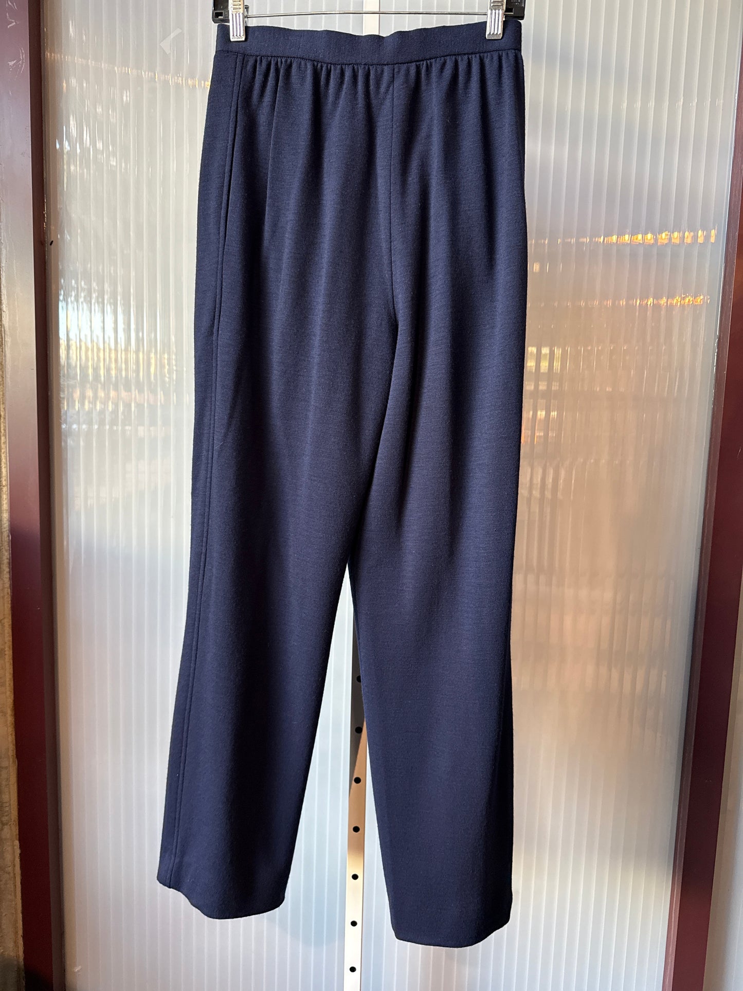 1980s Oscar de la Renta Pleated Navy Pants