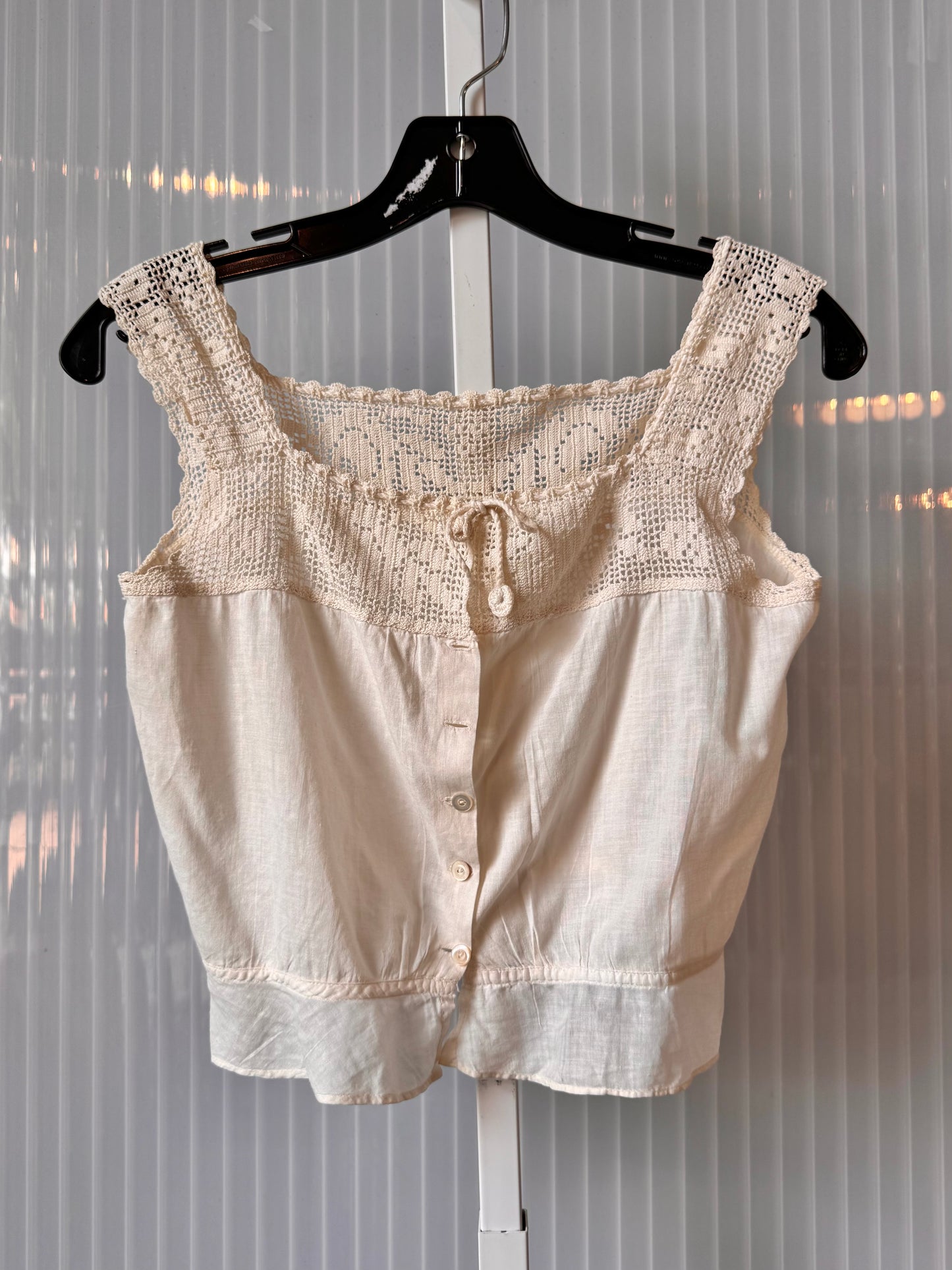Edwardian White Ecru Lace Corset Cover / Camisole