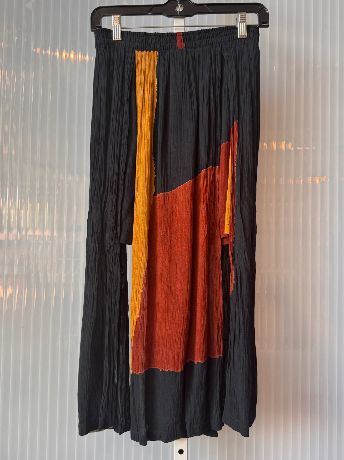 1990s Black Brown & Ochre Tank Top & Skirt Set
