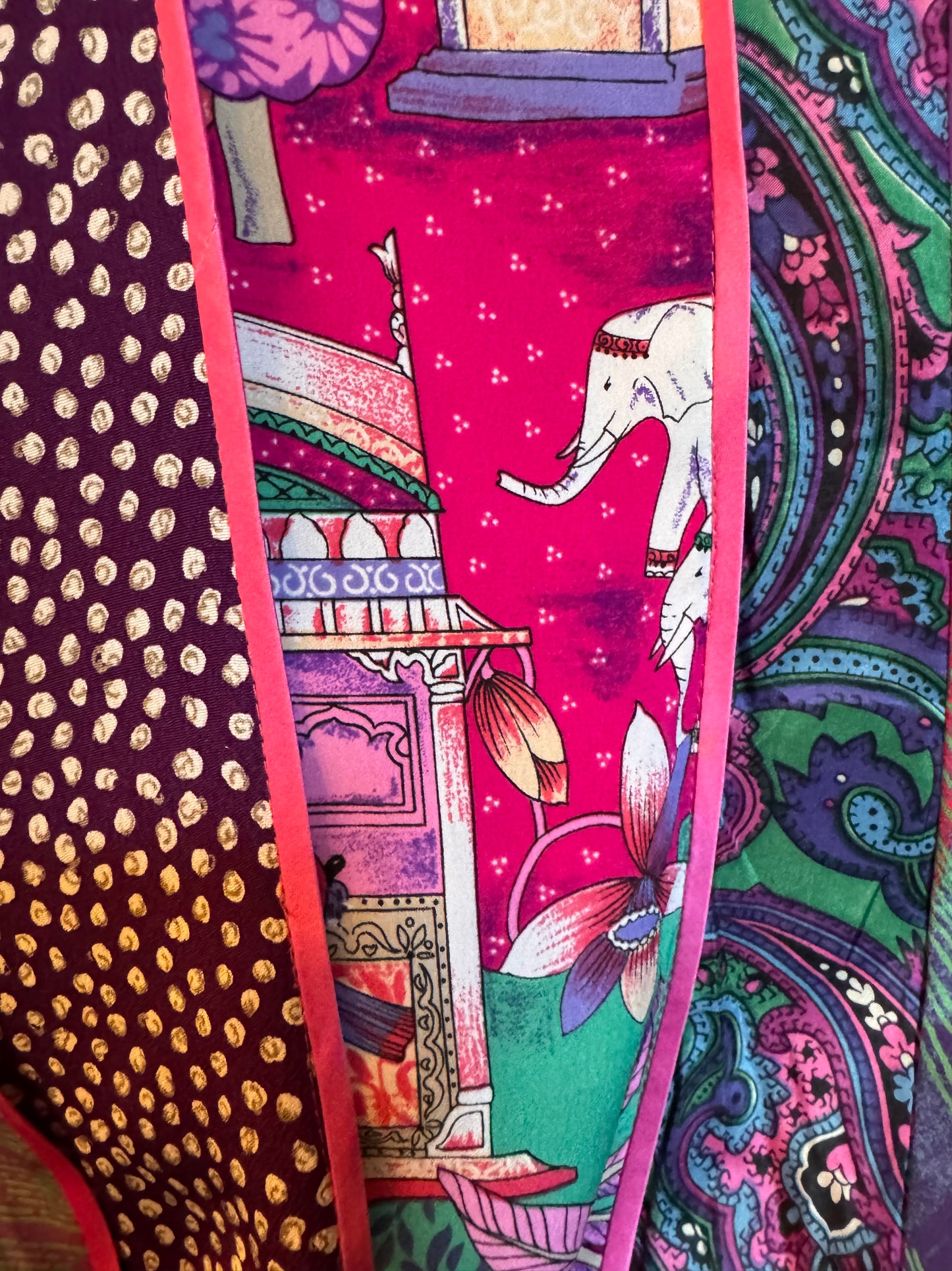1980s Purple Indian Dropwaist Dress