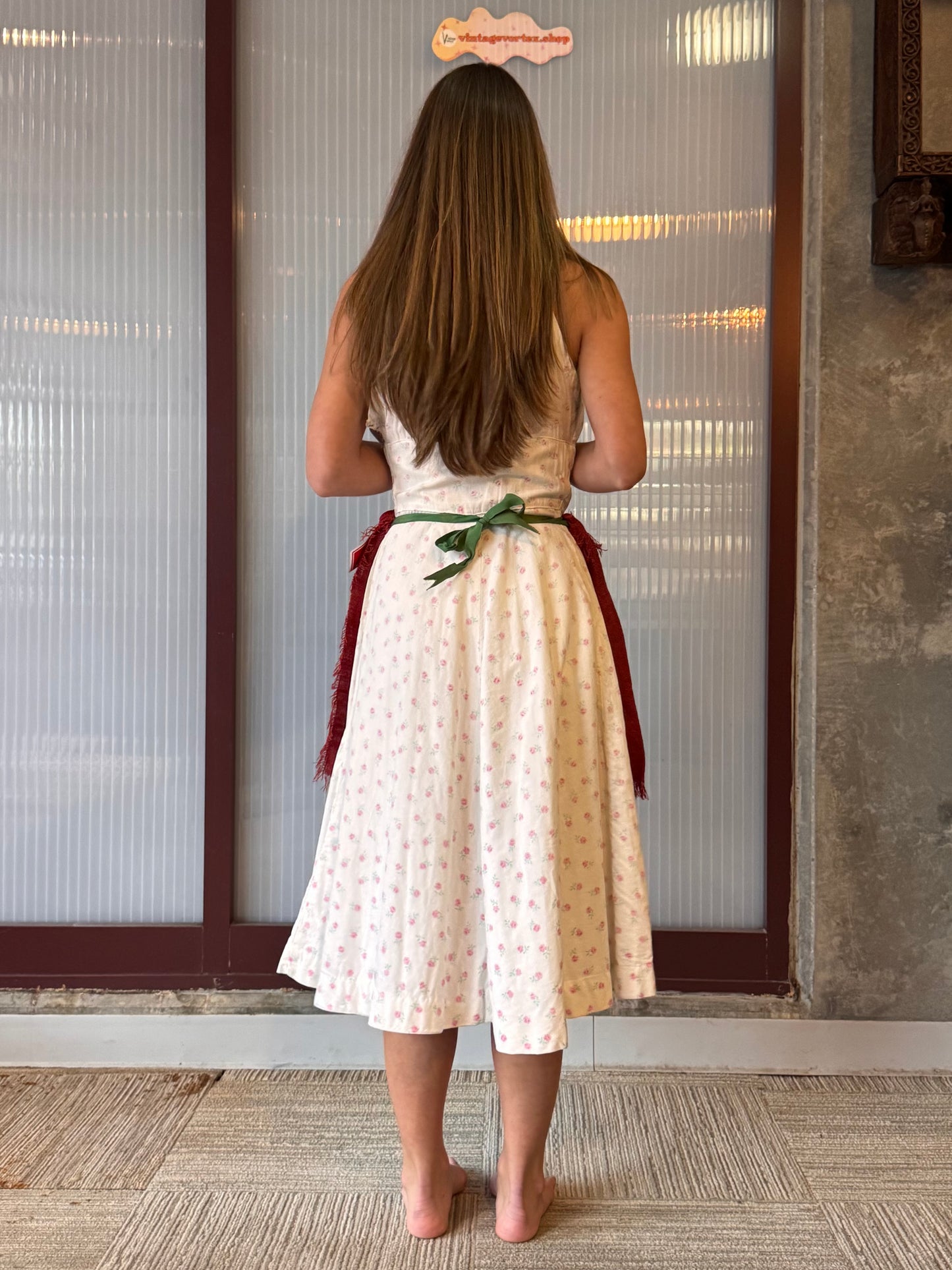 Red Burlap Chicken Apron