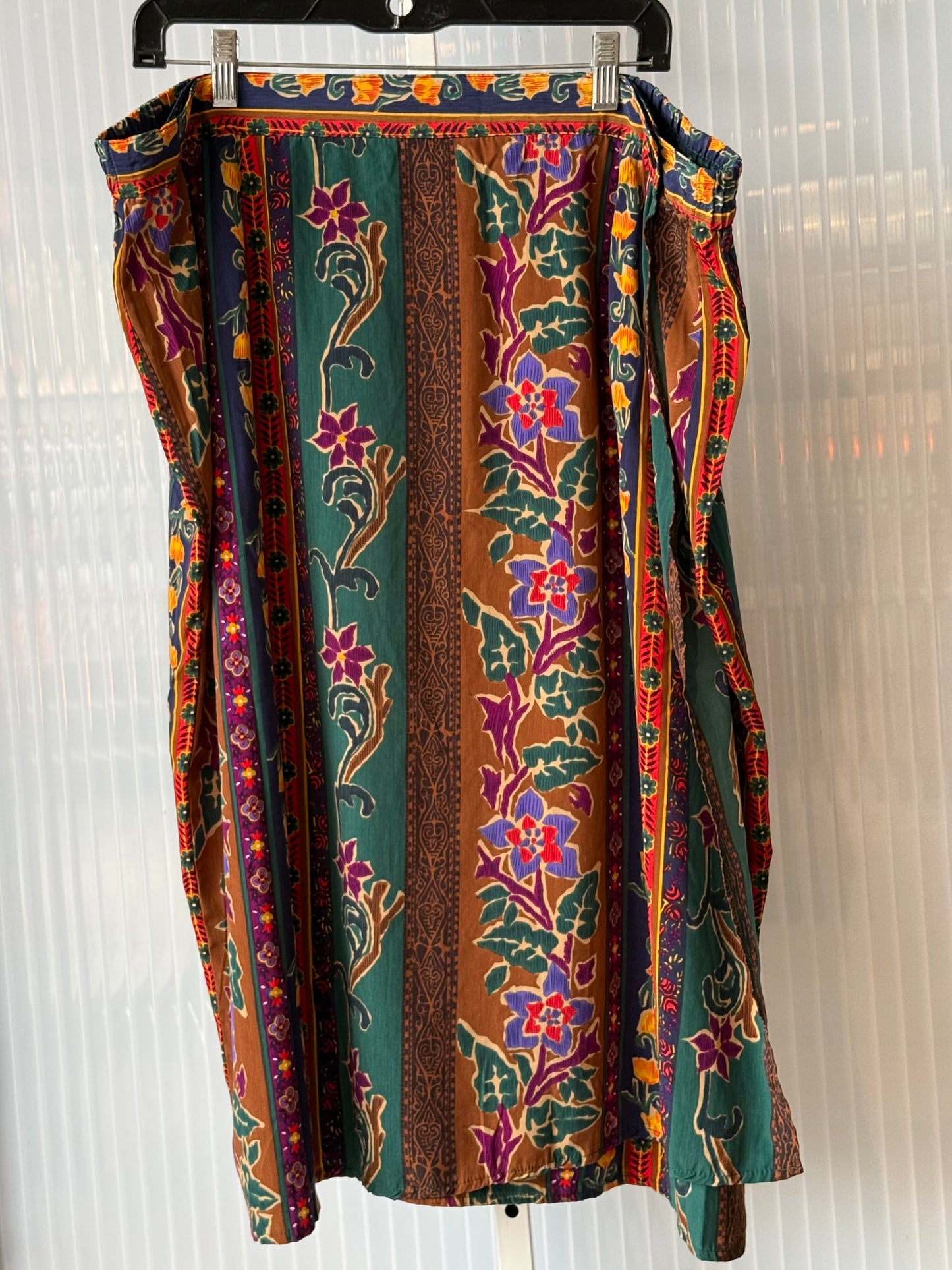 1990s Multicolor Floral Wrap Skirt