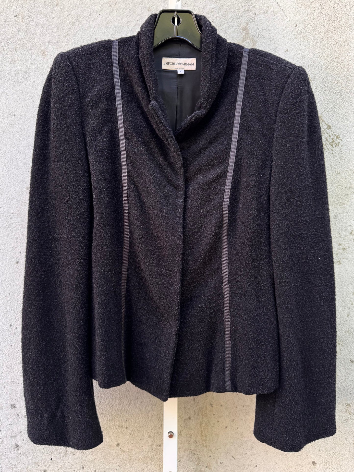 Emporio Armani Black Wool Blend Jacket