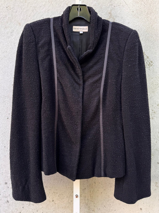 Emporio Armani Black Wool Blend Jacket