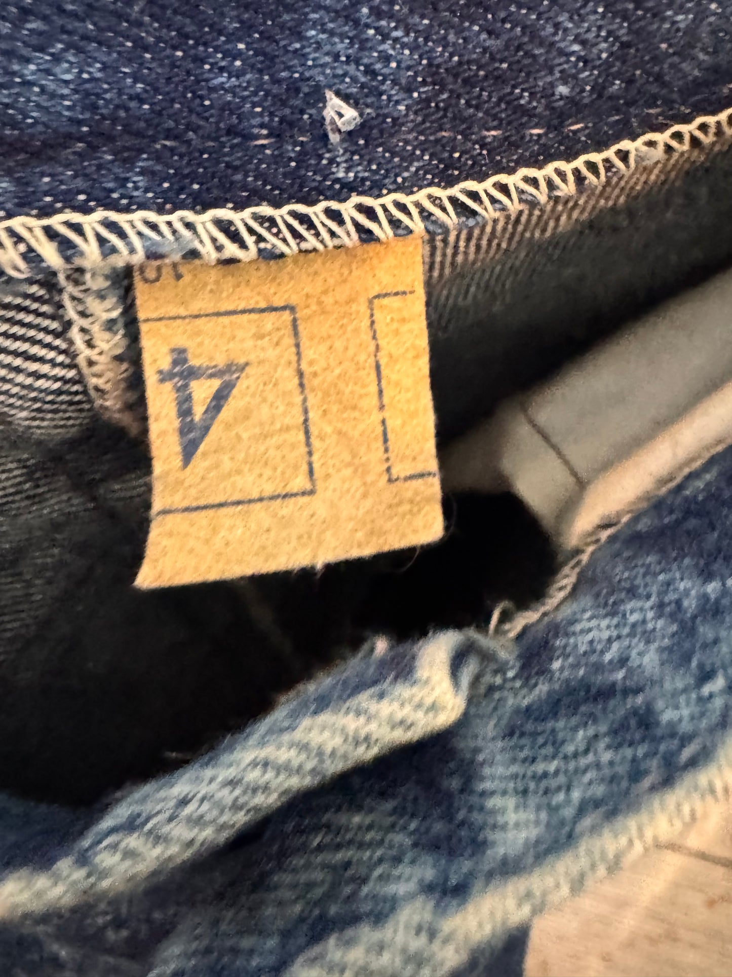1980s Blue Acid Wash Denim Skirt