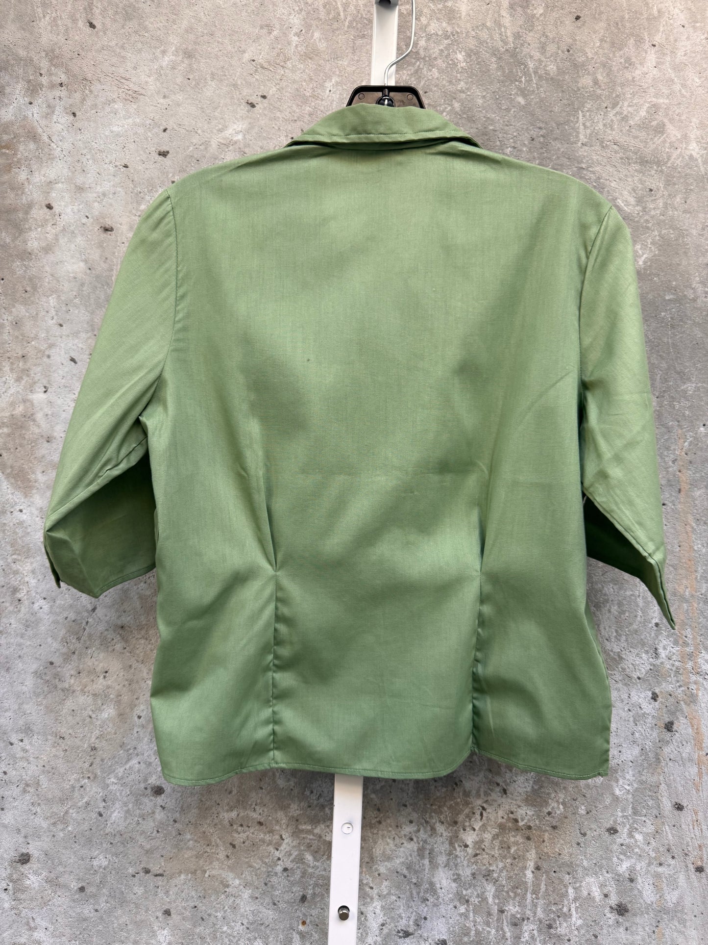 1960s Green Blouse with Horse Art Print Detail