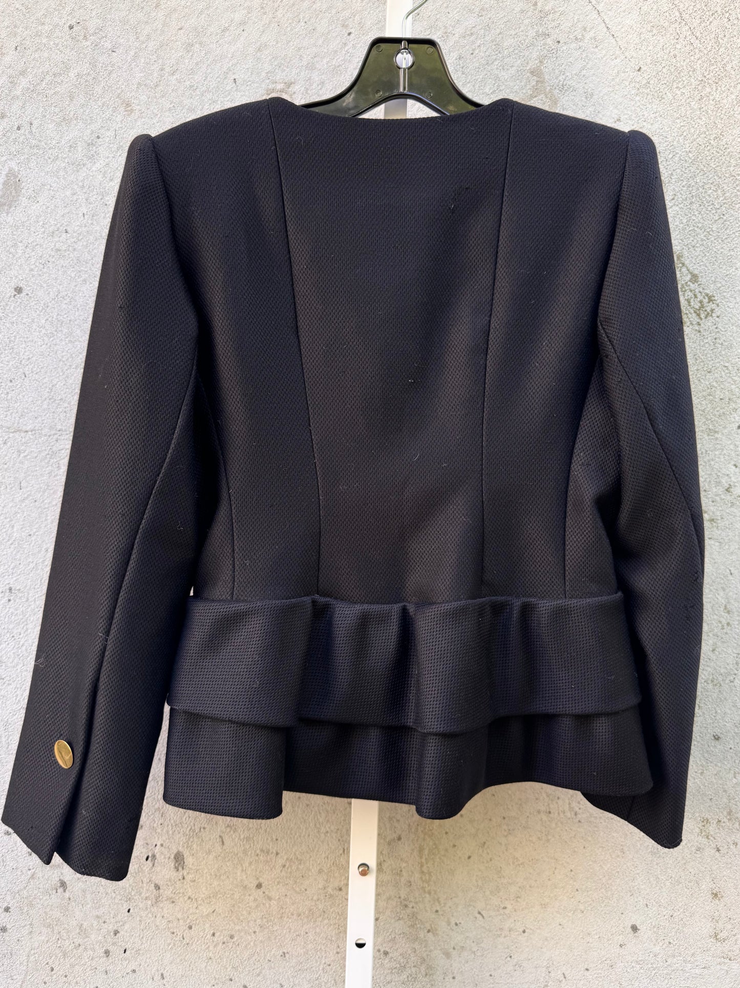 1970s Givenchy Black Peplum Jacket with Gold Buttons