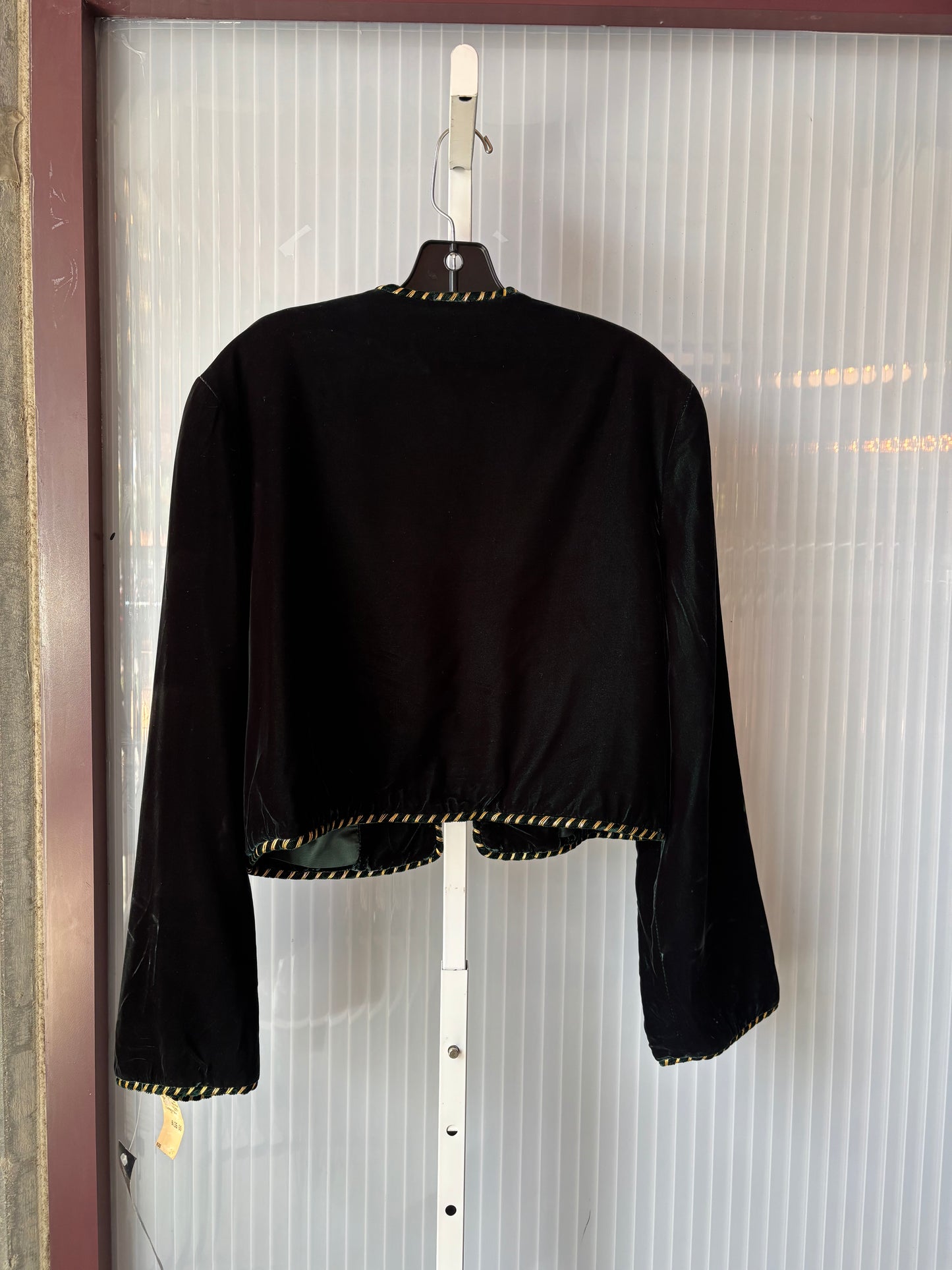 1980s Dark Green Velvet Jacket & Pants Set w/ Gold Detail