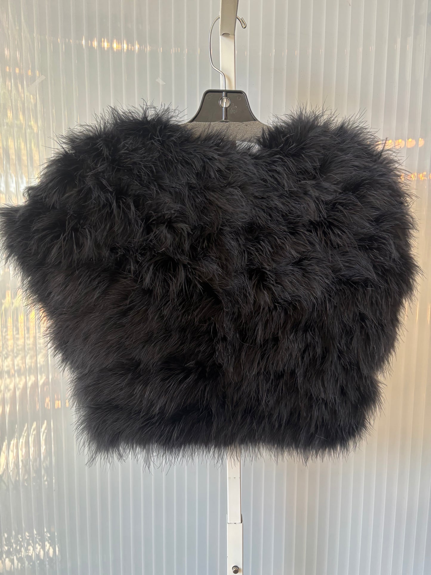 Black Feather Sleeveless Bolero