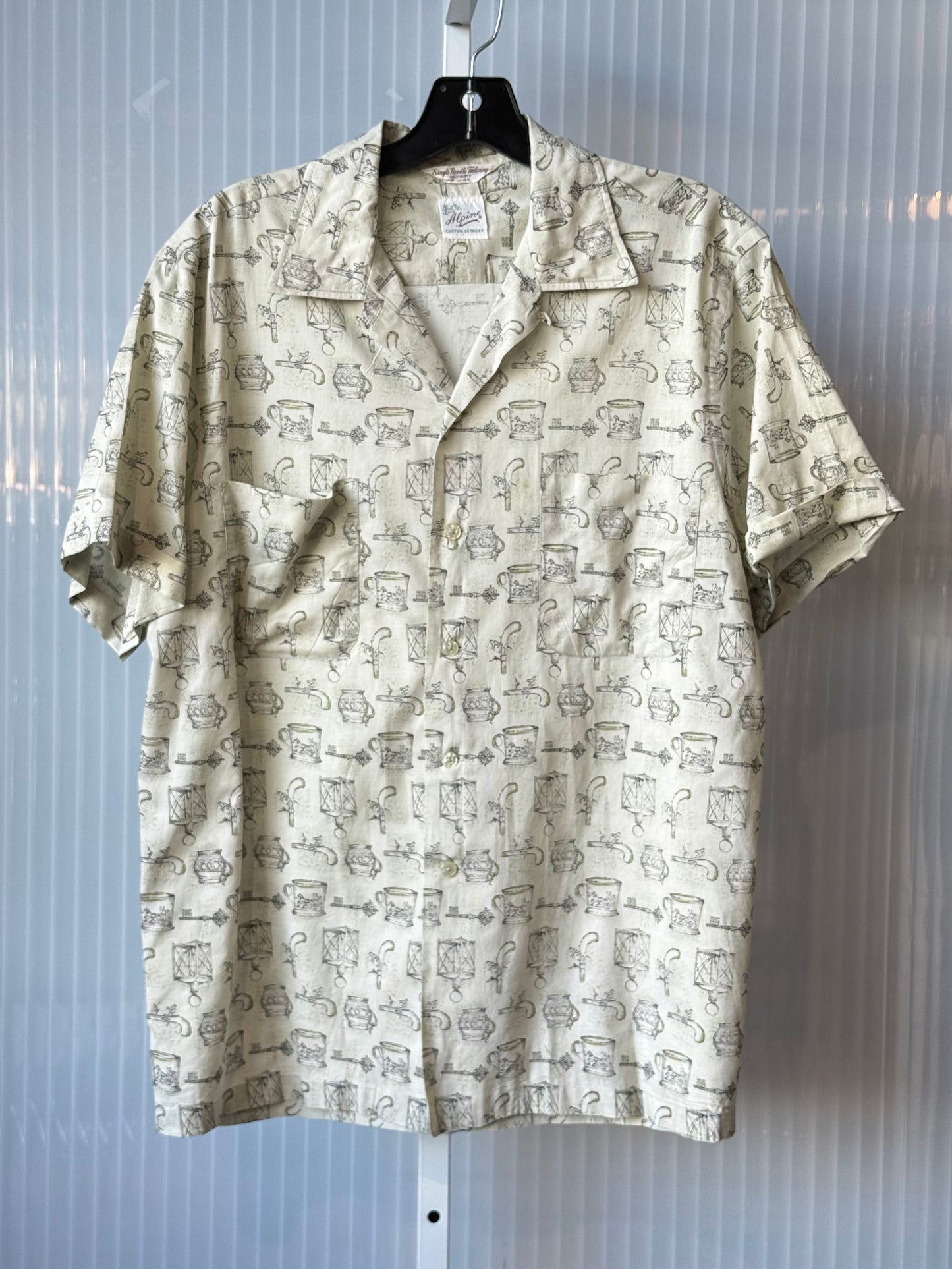 1970s Pale Green Cowboy Collared Shirt