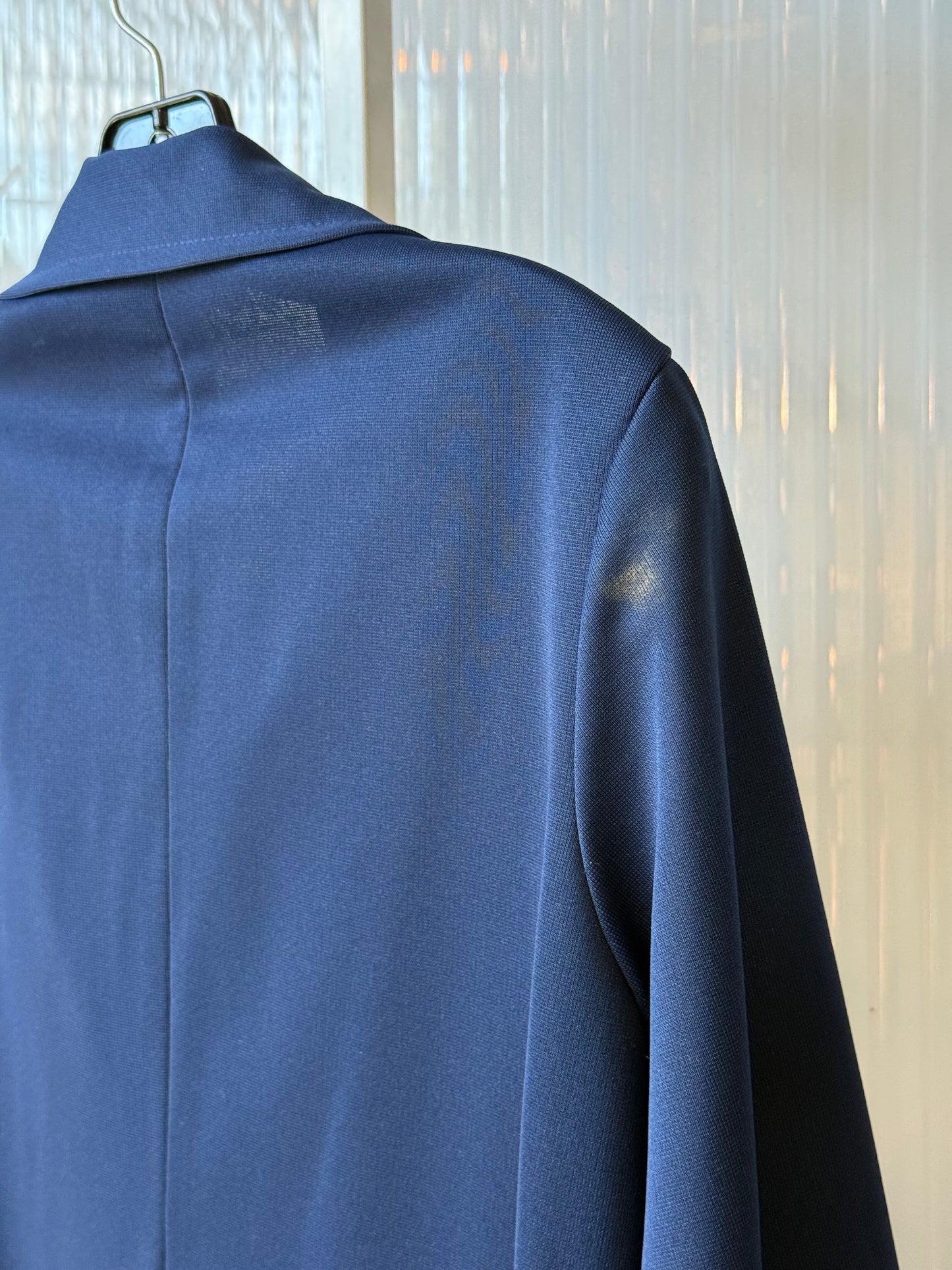 1970s Dark Blue Jacket & Pants Leisure Suit Set