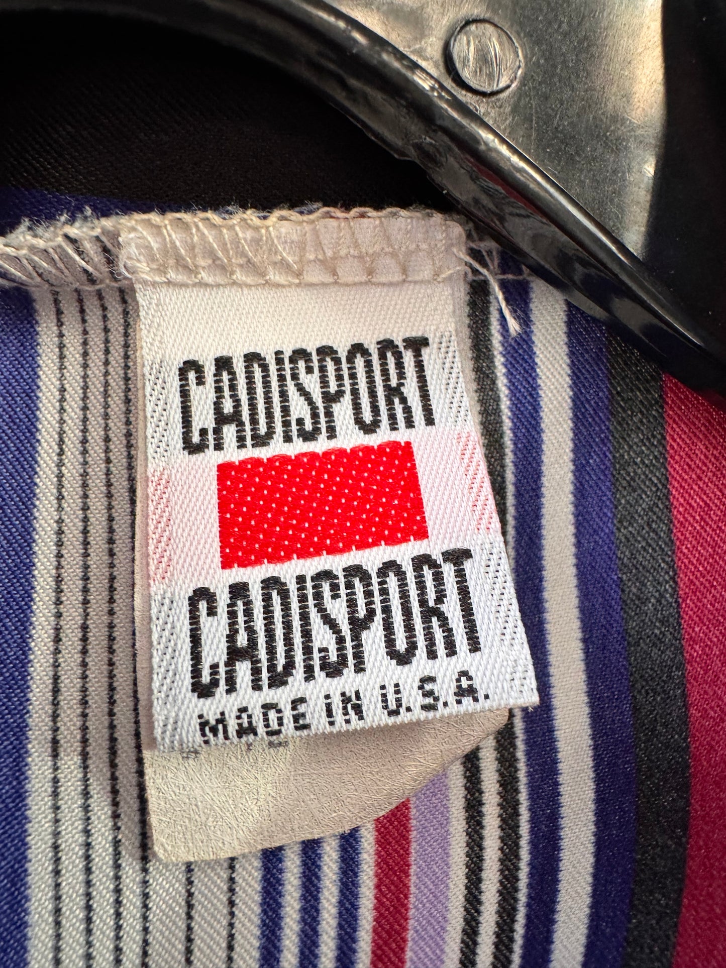 1980s Striped Pussy Bow Collar Blouse