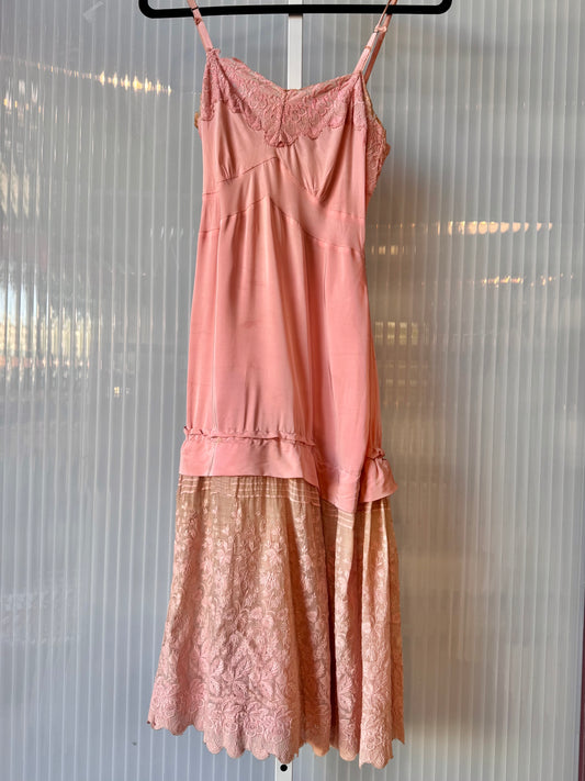 1950s Embroidered Pink Slip