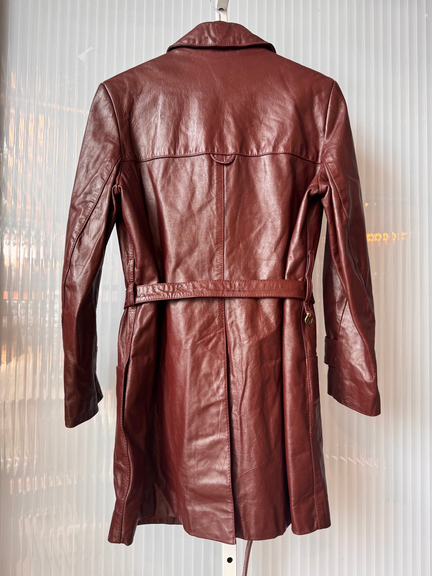 1970s Etienne Aigner Burgundy Leather Jacket