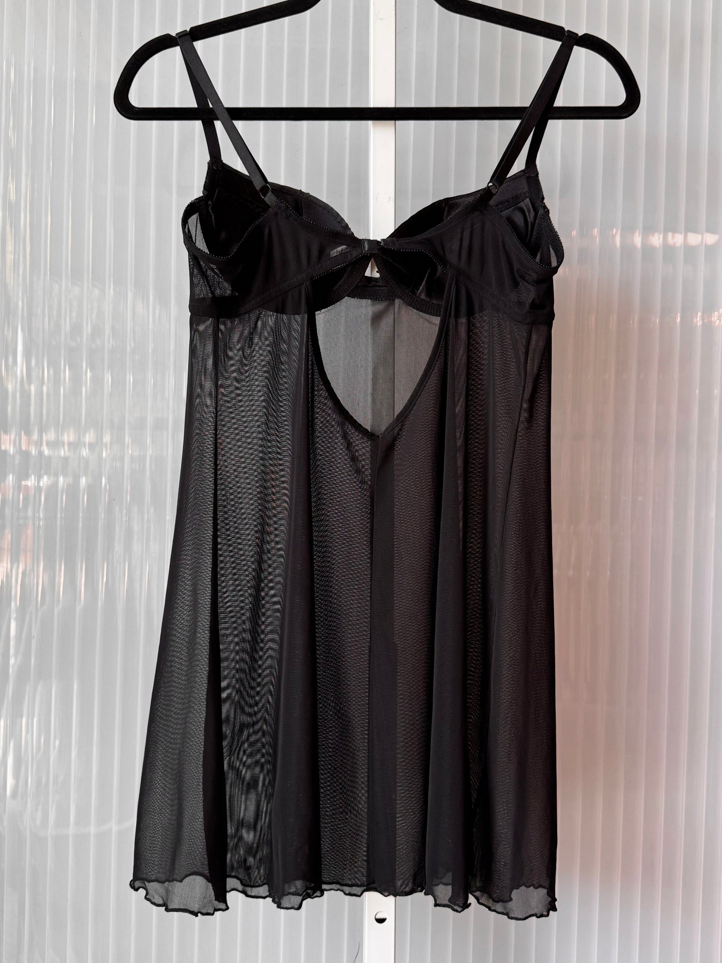 Y2K Fredericks of Hollywood Black Beaded Lingerie
