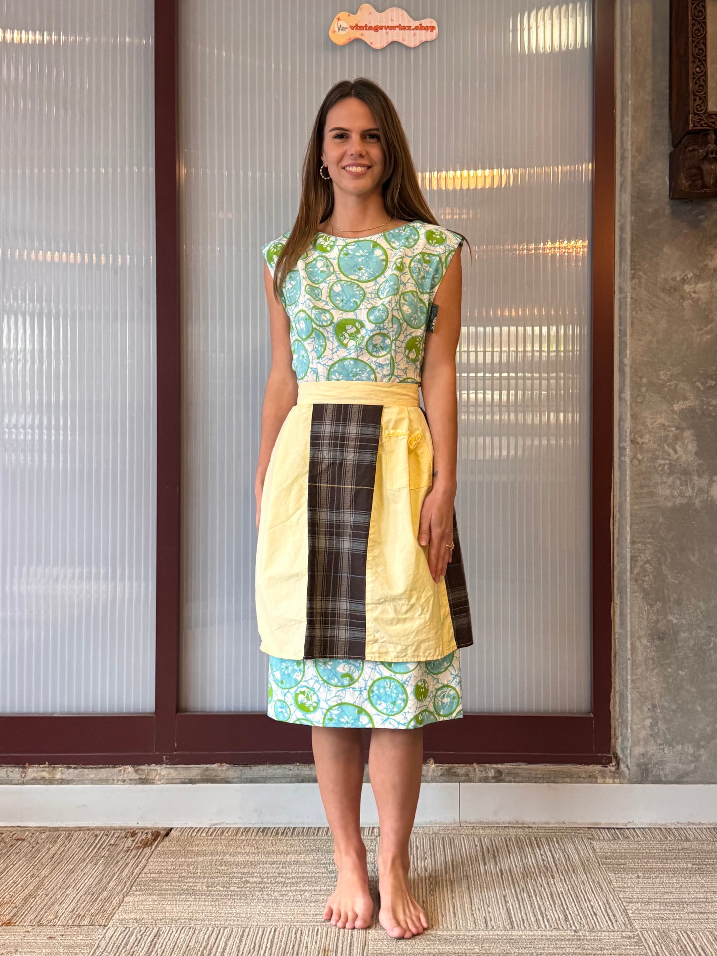 Yellow & Brown Plaid Apron