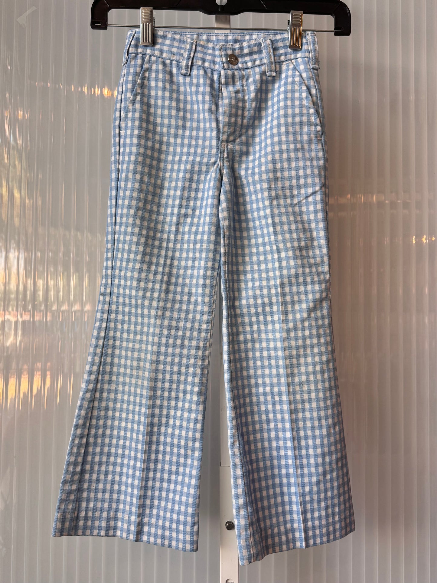 1970s Children's Light Blue Gingham Pants