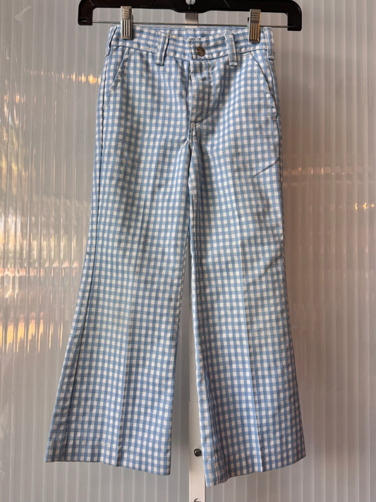 1970s Children's Light Blue Gingham Pants