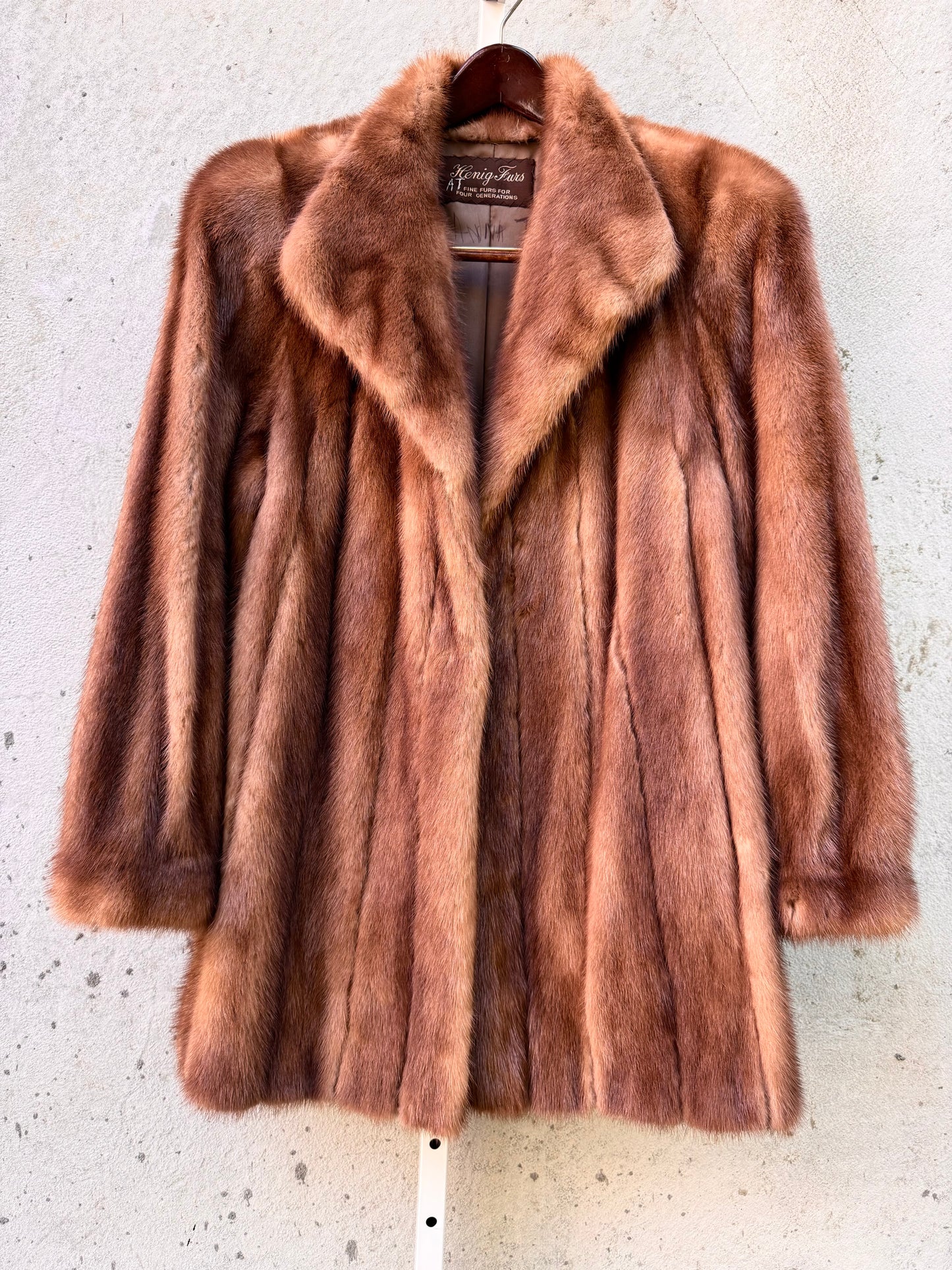 Lapeled Brown Mink Fur Coat