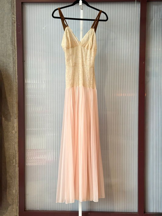 1960s Neapolitan Tri-color Slip Gown