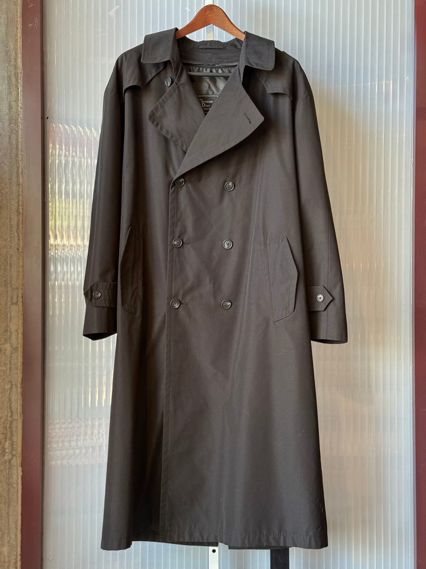 1980s Dior Black Trench Coat
