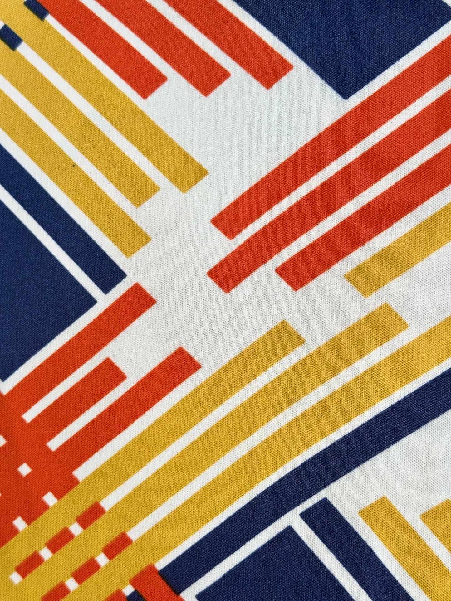 1970s Primary Color Geometric Patterned Dress