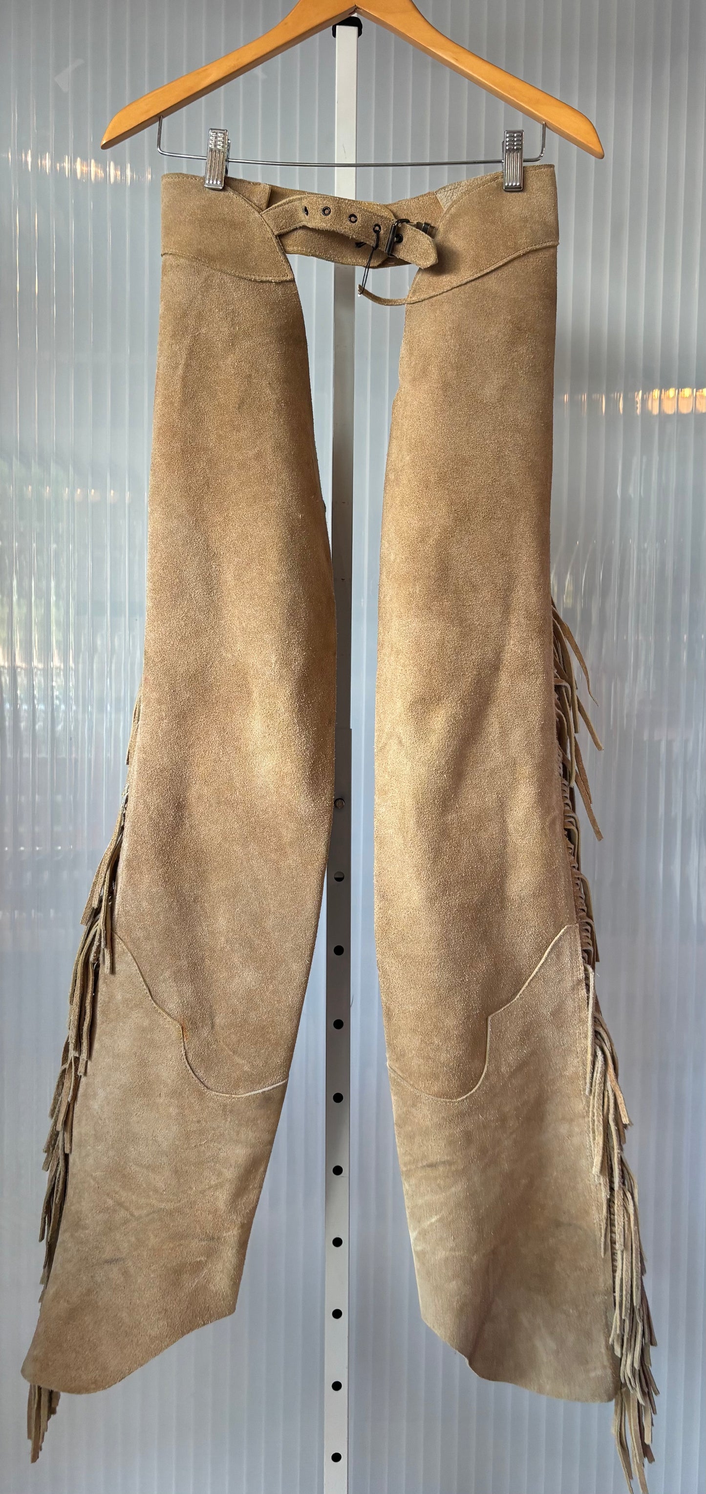 Light Brown Suede Fringed Chaps