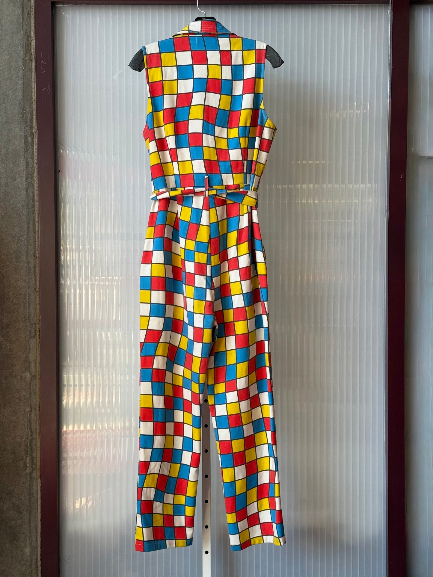 1970s-Style Primary-color Groovy Jumpsuit & Hat Set