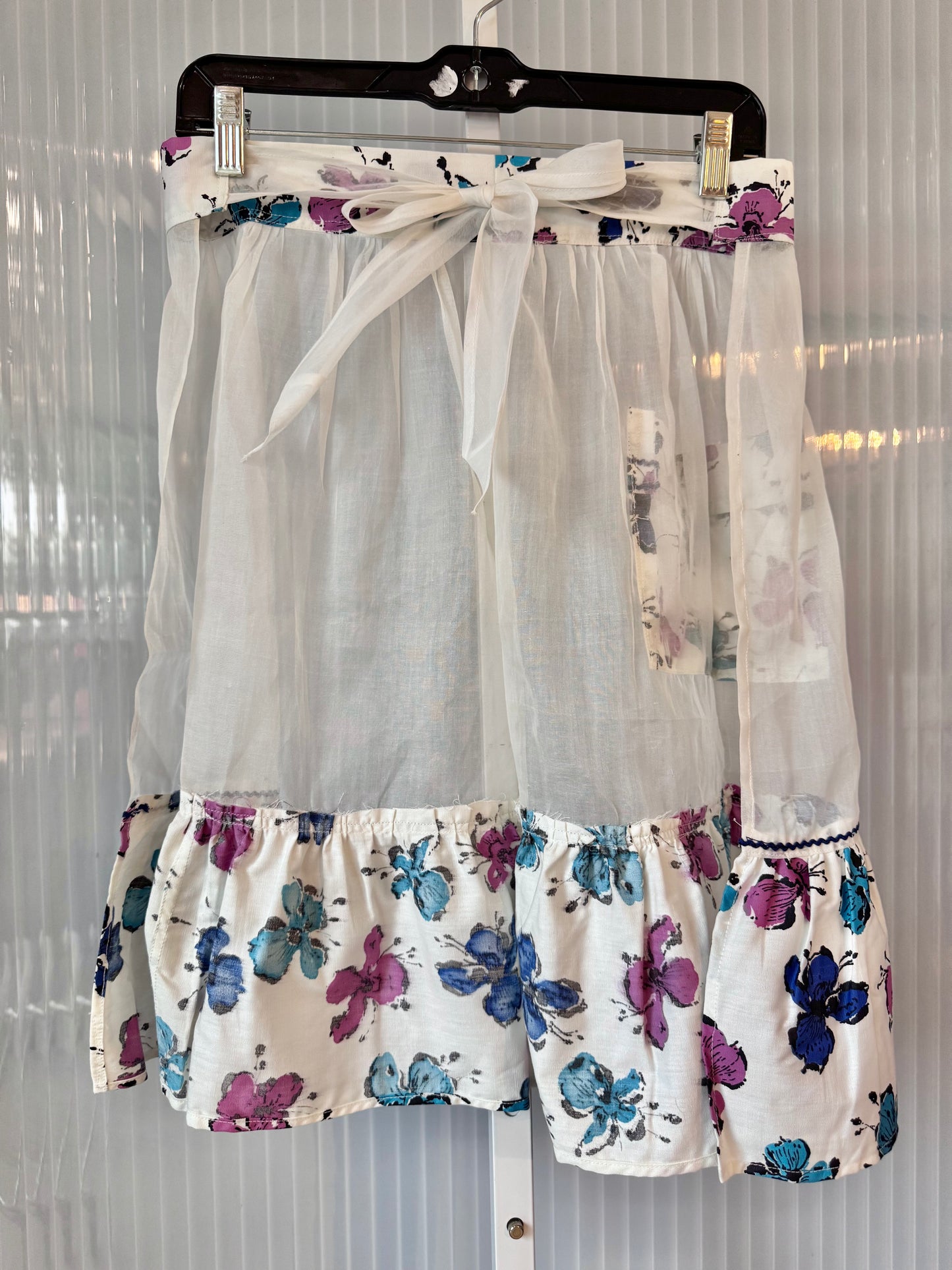 Purple & Blue Floral Sheer Apron
