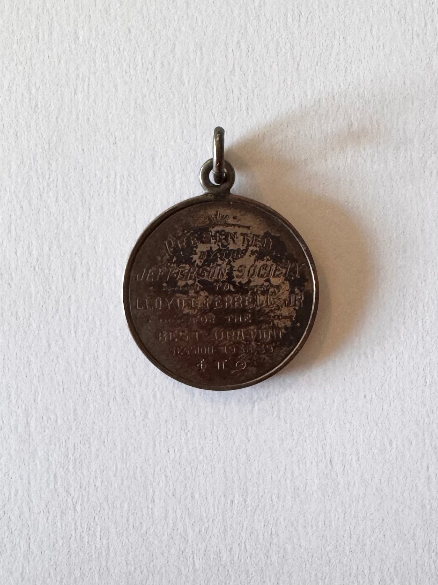 1938-39 University of Virginia Medal Pendant