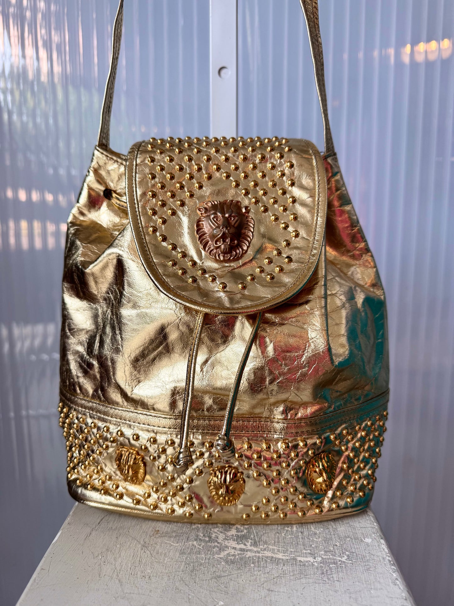 1980s Gold Leather Purse