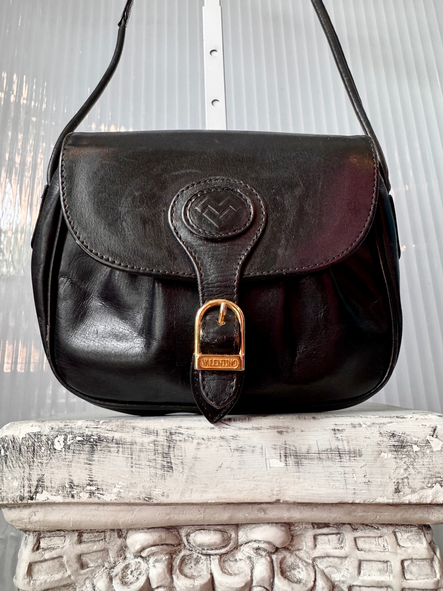 Valentino Black Saddle Bag