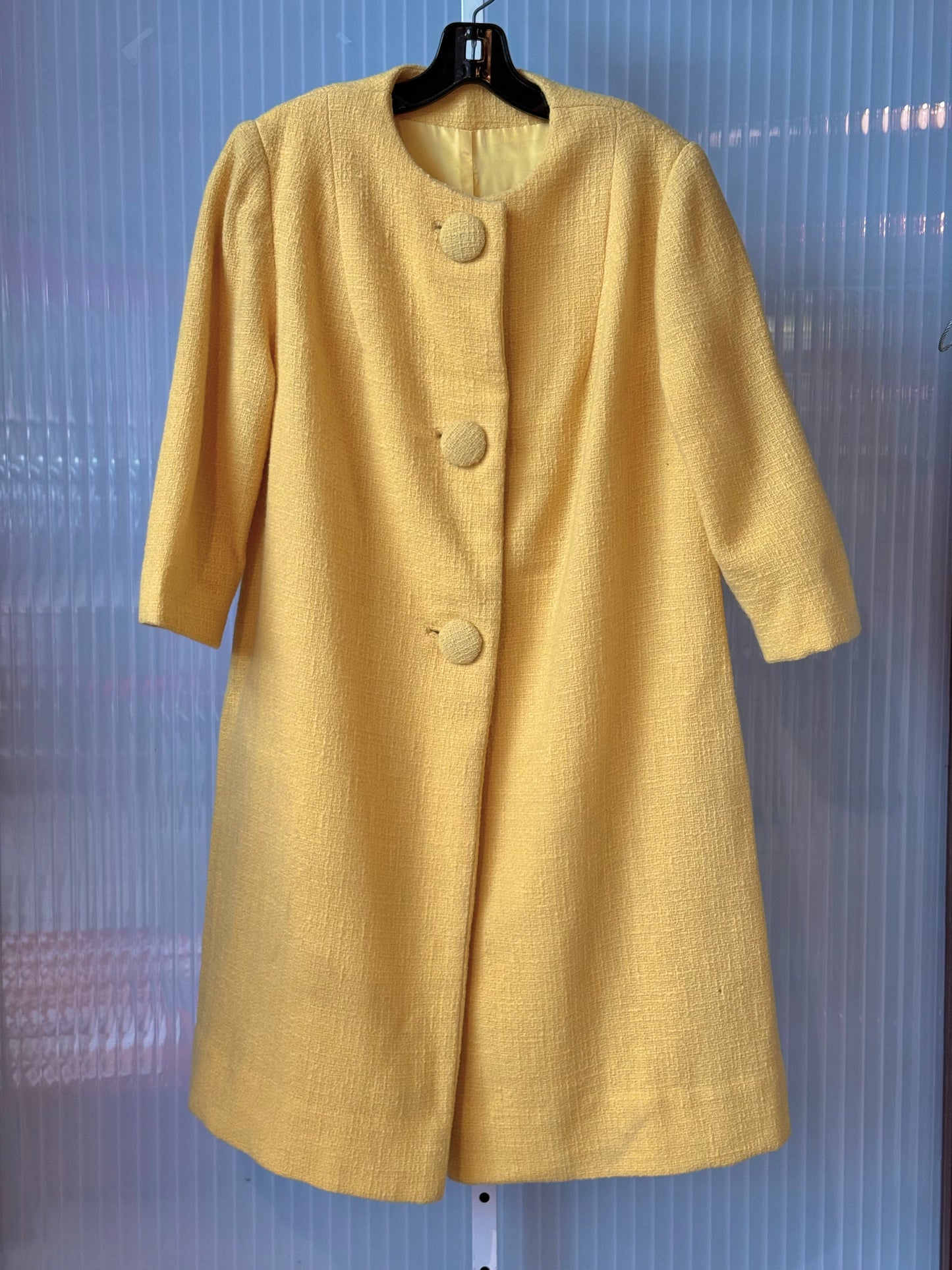 Late 1960s Bright Yellow Boucle Coat