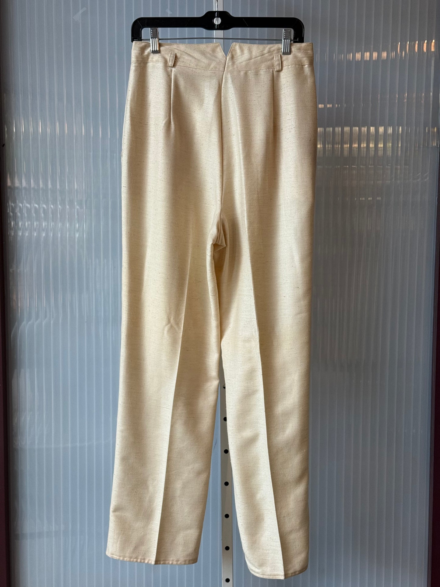 1980s Cream Wool Blend Top Jacket & Pants Suit Set