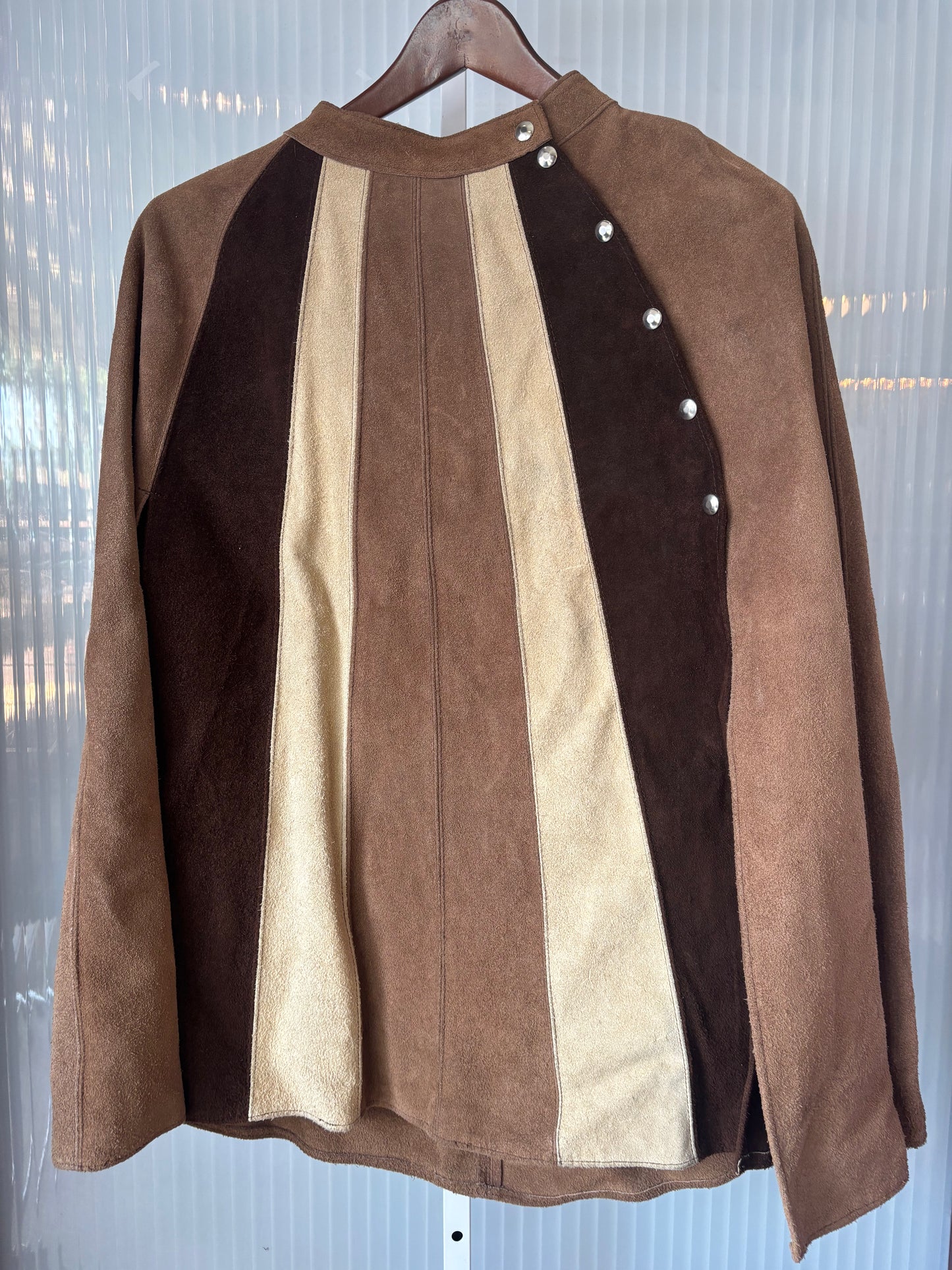 1960s Multicolor Suede Poncho Vest