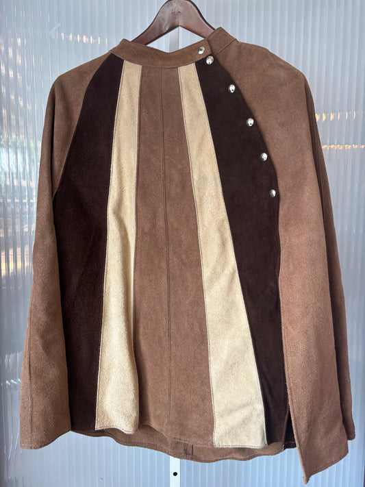 1960s Multicolor Suede Poncho Vest