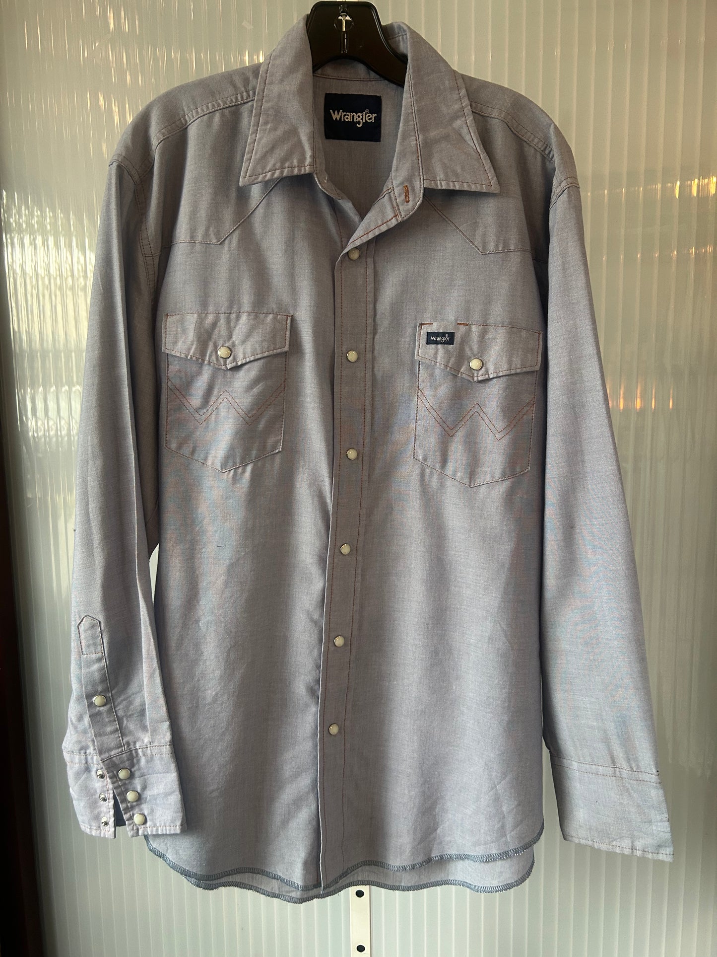 Wrangler Blue Chambray Western Shirt